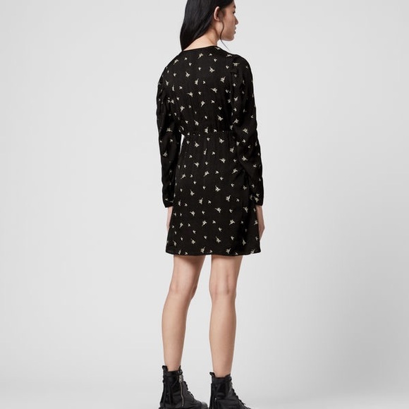 All Saints Embroidered Floral Long Dress - Picture 5 of 5